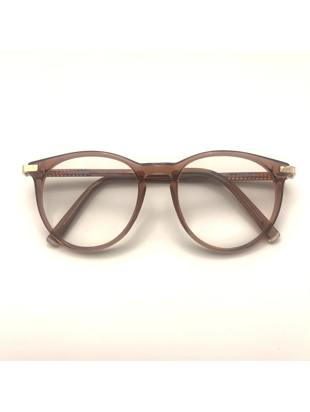 Vince Camuto VO533 BNNX Round Eyeglasses Brown 51-18-145 Handmade